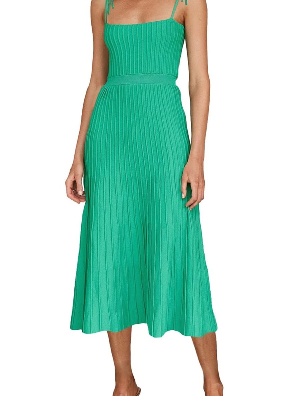 Knit Midi Dress in Teal Green
